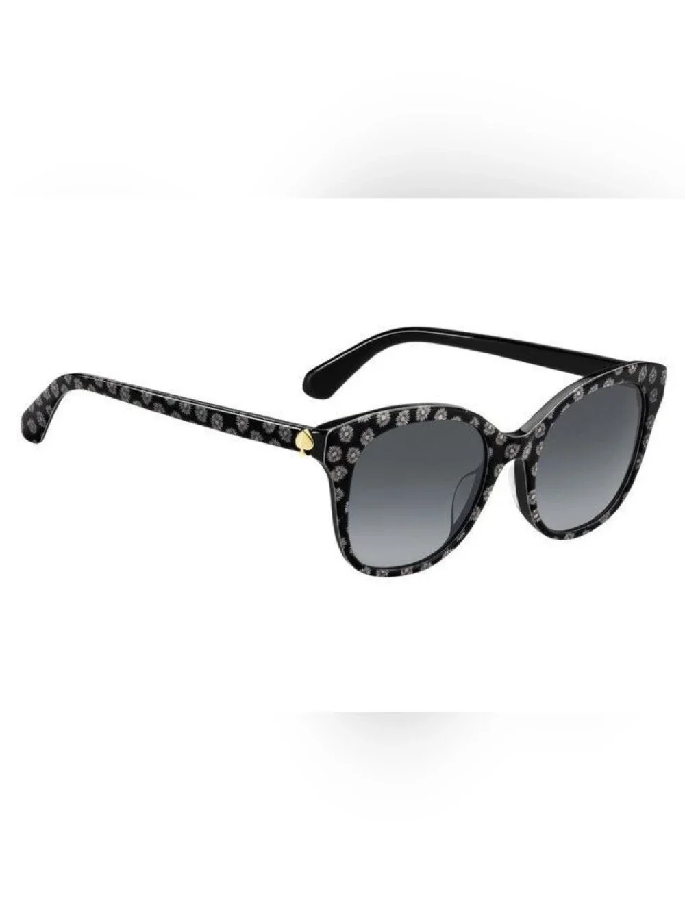 Kate Spade Bianka 52mm Gradient CatEye Sunglasses-Black Pattern/Grey Shaded New